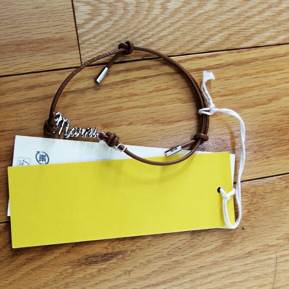 BNWT AW22 MARNI LOGO PLAQUE ROPE BRACELET BROWN - Picture 3 of 4